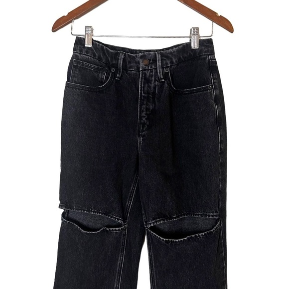 Good American Good Boy Ripped Straight Leg Jeans - Picture 3 of 11